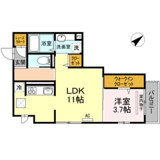 グランテリア庚午南【1階】の間取り