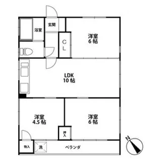 富士見ハイツ【2階】の間取り