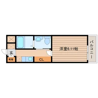 シャトーレイネB棟【2階】の間取り