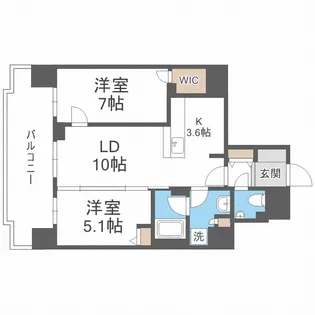 ライオンズ札幌中央レガシア【5階】の間取り