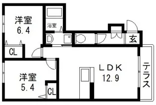 シャルマン・ファミーユ【1階】の間取り