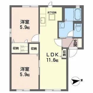 シャーメゾン エチュード B【1階】の間取り