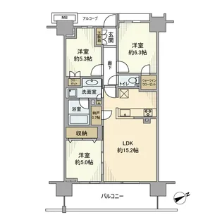 プラウド町田【9階】の間取り