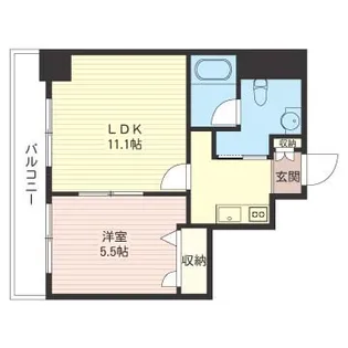ソレアード菊川【8階】の間取り