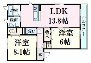 ベレオ東雲本町【3階】の間取り