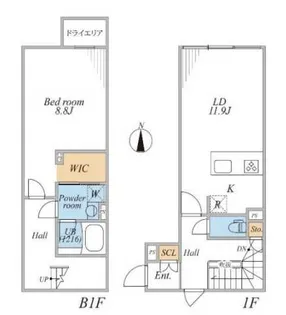 LEGALAND四谷ANNEX【1階】の間取り