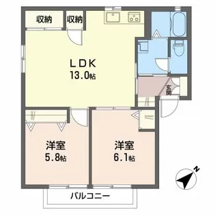 ハイムA.D.21 B棟【1階】の間取り