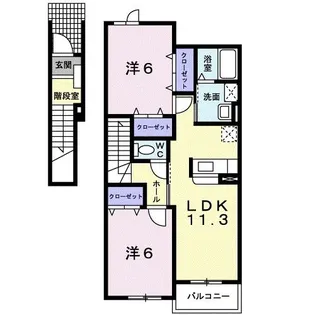 ヴィラフレイズIIA【2階】の間取り