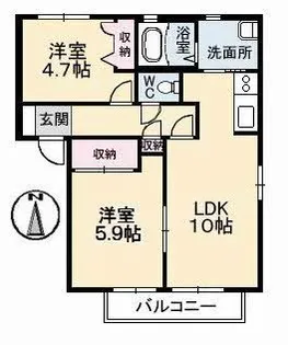 レジデンス古城 A棟【1階】の間取り