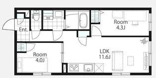 北新宿レーベル 101【1階】の間取り
