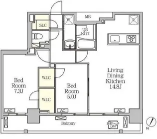 ジオエント白金台【13階】の間取り