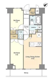 市谷台町坂フロント【6階】の間取り