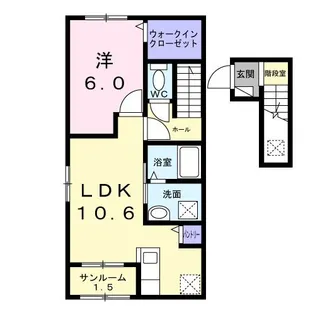 カーサ グラシオッソ B【2階】の間取り