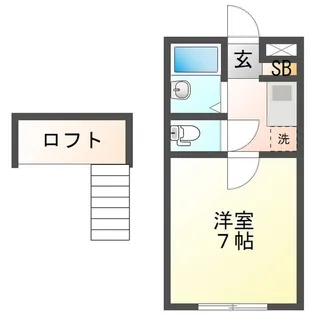 マリオ南若松【2階】の間取り
