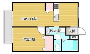 デルソール守谷【1階】の間取り