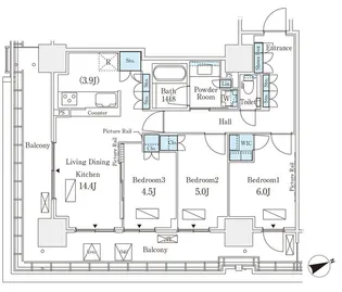 ロイヤルパークス品川【15階】の間取り