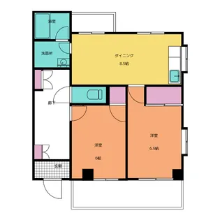 ハイツ御幸【2階】の間取り