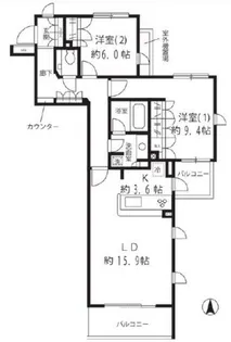 リベルテ等々力【1階】の間取り