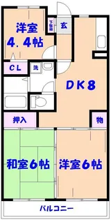 ビラ・トーホー【1階】の間取り