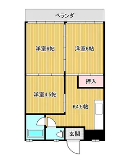 グランテージ谷川【3階】の間取り