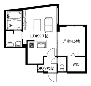 ブランシャールKAI中島公園(令和8年8月1日入居開始)【3階】の間取り
