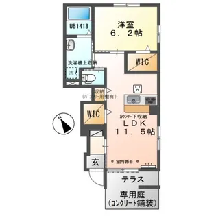 エスポワールII【1階】の間取り