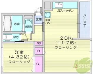 小田原コーポ【4階】の間取り