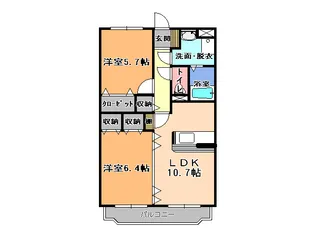 グランディール陽東【3階】の間取り