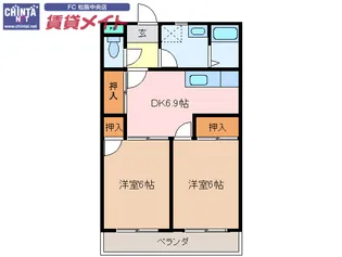 イトニックハイツII【1階】の間取り
