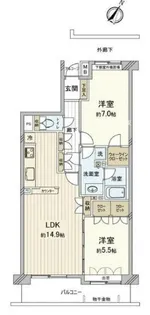リーベスト本牧三溪園【4階】の間取り