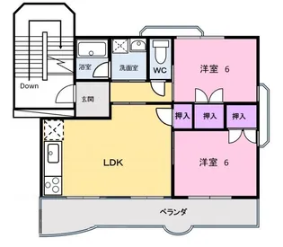 ガーデンハイムみずむかい【2階】の間取り