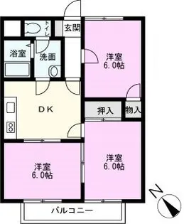 マンションハピネスI【3階】の間取り