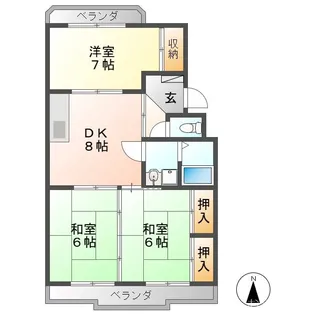 レヂデンス尾崎【2階】の間取り