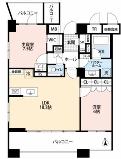 ネベル恵比寿【14階】の間取り
