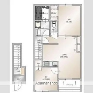 AFC RESIDENCE 和田町【2階】の間取り