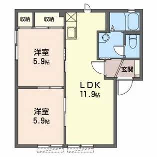 グリーンロード B【1階】の間取り