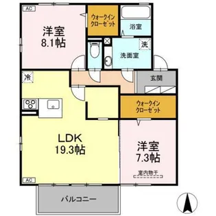 オアシスA【1階】の間取り