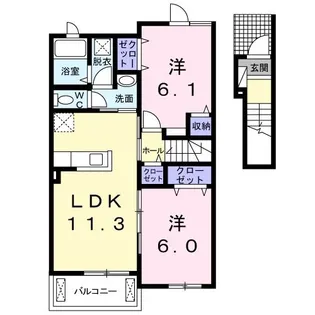 ル・ココン A【2階】の間取り
