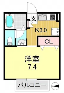 ジュヌ・エスプワール【2階】の間取り