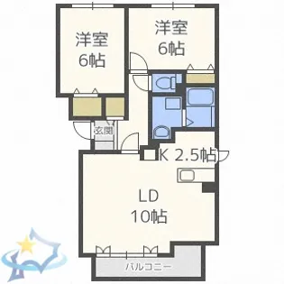 リュミエール ソレール【1階】の間取り