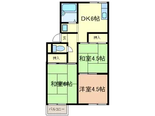 サンハイムB【2階】の間取り
