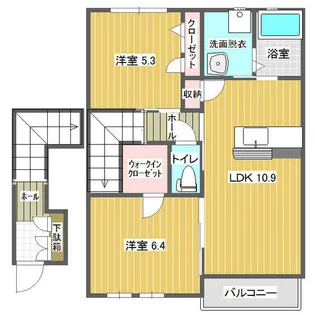 スリーゼハイツ【2階】の間取り
