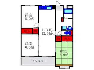グリ-ンコスモ1号館【2階】の間取り