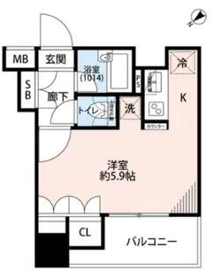 プレール・ドゥーク八丁堀【9階】の間取り