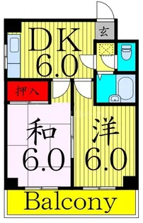 サンハイツ荒川【2階】の間取り