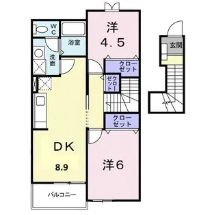 グリーンハーモニーA【2階】の間取り