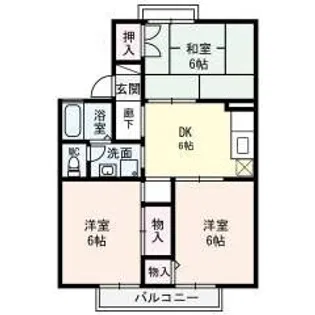 アゼリオ学園前 D棟【1階】の間取り