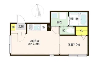 ハーモニーテラス梅田XVIII【3階】の間取り