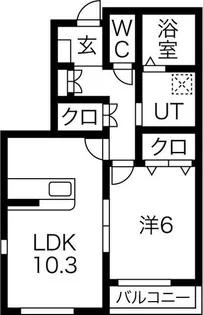 Villa Clair(ヴィラ クレール)F棟【1階】の間取り