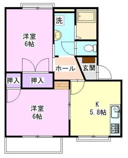 フローラルまなかA 201【2階】の間取り
